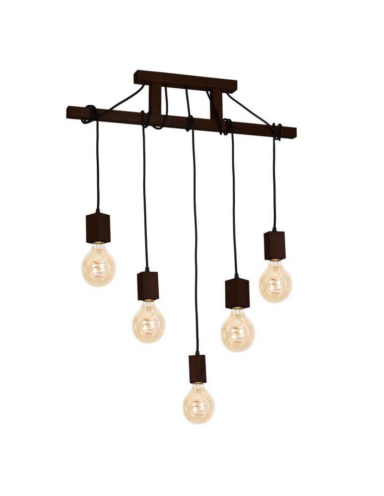 Boho pendant lamps - Milagro JACK 5xE27 Walnut Pendant Lamp MLP4361 - product kolory-swiatla.pl 1