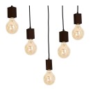 Boho pendant lamps - Milagro JACK 5xE27 Walnut Pendant Lamp MLP4361 - product 3