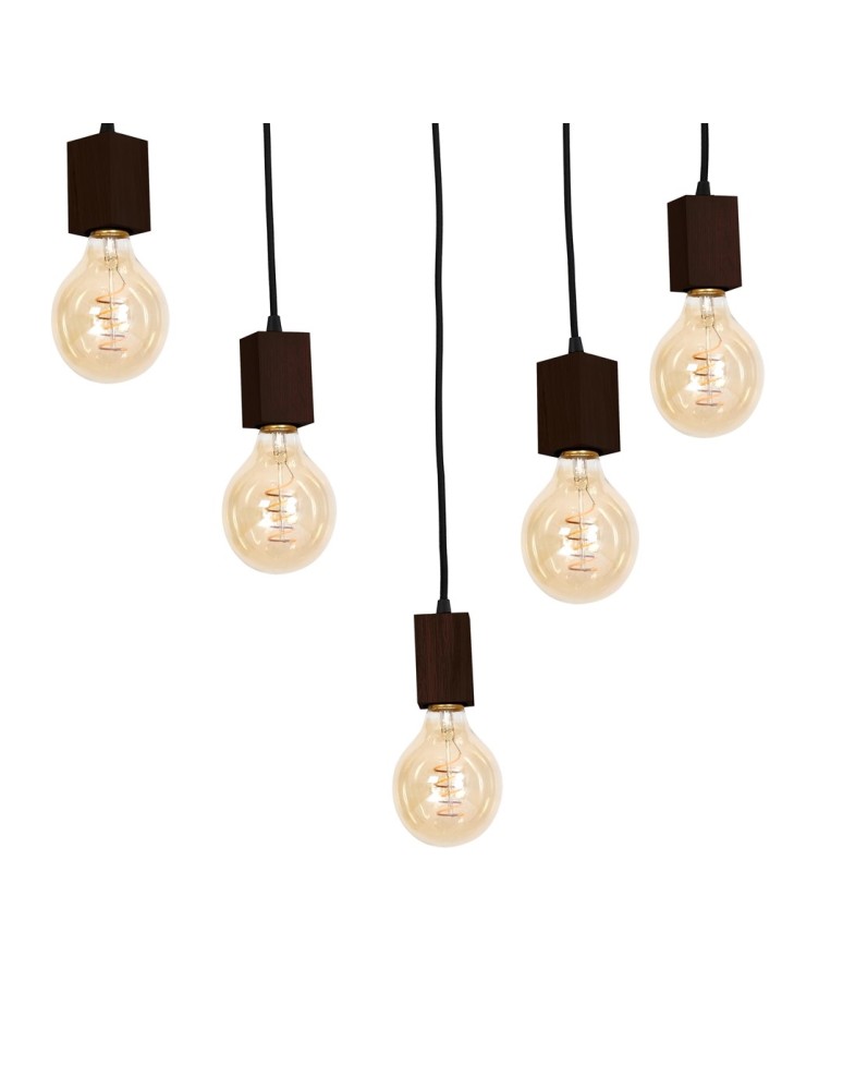 Boho pendant lamps - Milagro JACK 5xE27 Walnut Pendant Lamp MLP4361 - product kolory-swiatla.pl 3