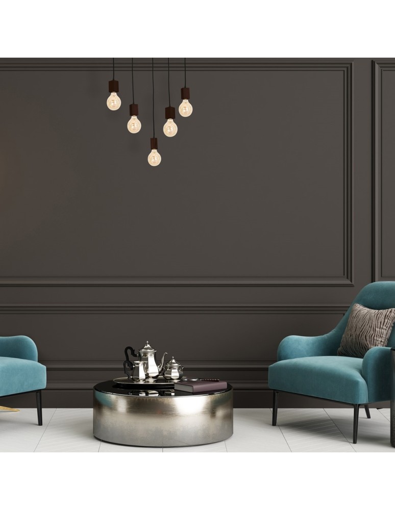 Boho pendant lamps - Milagro JACK 5xE27 Walnut Pendant Lamp MLP4361 - product kolory-swiatla.pl 8