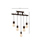 Boho pendant lamps - Milagro JACK 5xE27 Walnut Pendant Lamp MLP4361 - product 9