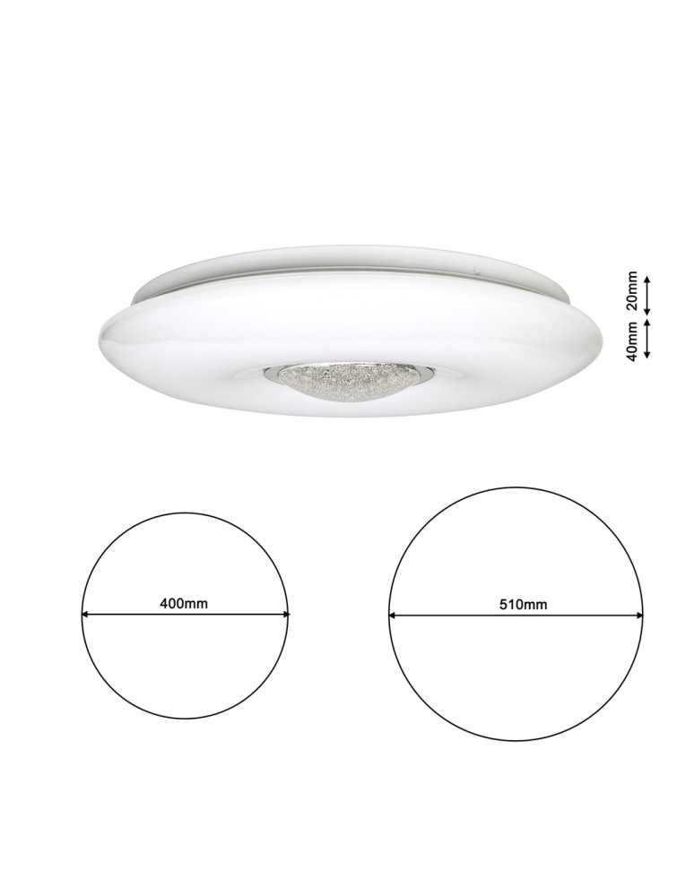 Plafonds with remote control - Milagro Plafon VELA 24W LED Ø400 mm Dimmable+ Remote Control ML4401 - product kolory-swiatla.pl 8