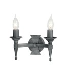 Chandelier wall lamps - Elstead Lighting Interior SAXON 2x60W E14 SAX2 BLK/SIL wall lamp. - product 1