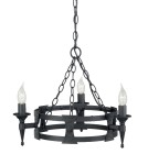 Rustic chandeliers - Elstead Lighting Interior Pendant SAXON 3x60W E14 SAX3 BLK. - product 1