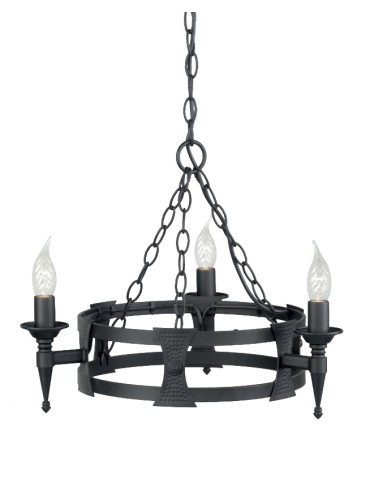 Elstead Lighting Interior Pendant SAXON 3x60W E14 SAX3 BLK.