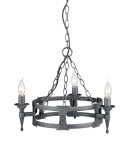 Rustic chandeliers - Elstead Lighting Interior Pendant SAXON 3x60W E14 SAX3 BLK/SIL. - product 1