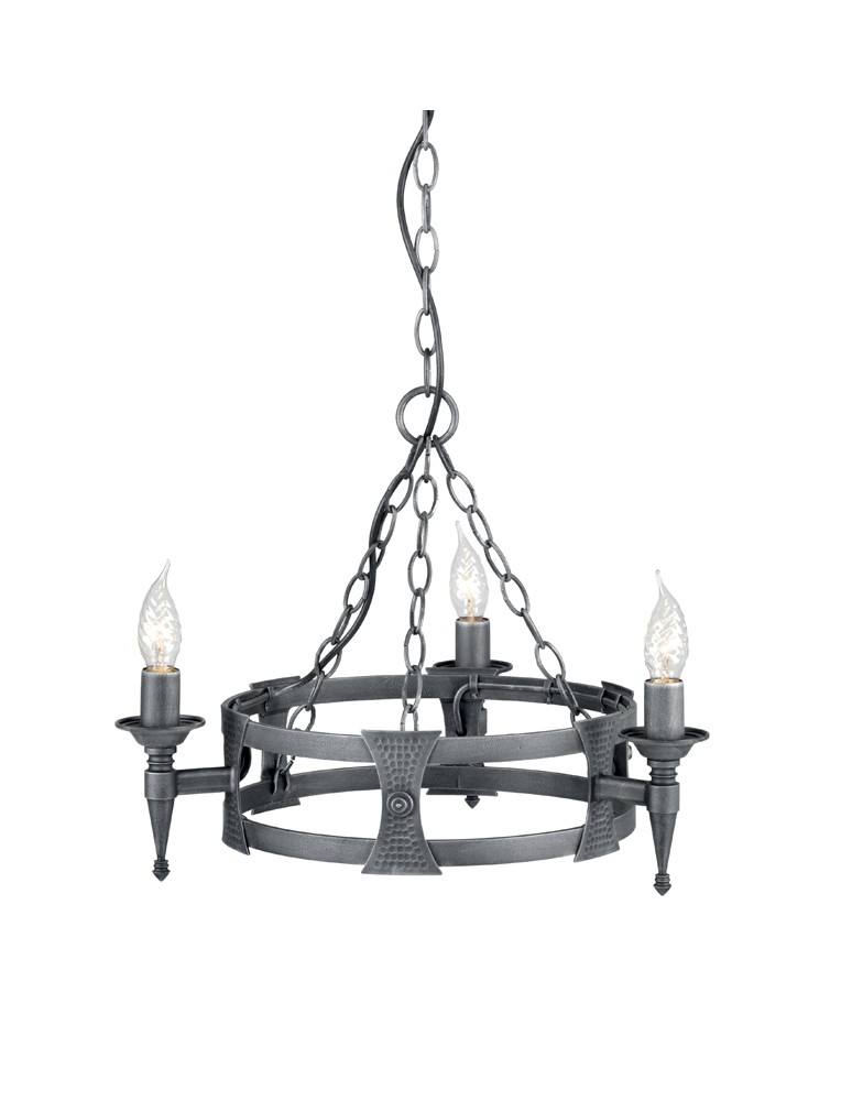 Rustic chandeliers - Elstead Lighting Interior Pendant SAXON 3x60W E14 SAX3 BLK/SIL. - product kolory-swiatla.pl 1