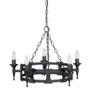 Rustic chandeliers - Elstead Lighting Interior Pendant SAXON 5x60W E14 SAX5 BLK. - product 1