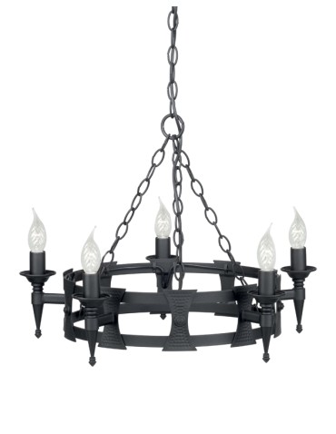 Elstead Lighting Interior Pendant SAXON 5x60W E14 SAX5 BLK.