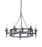 Rustic chandeliers - Elstead Lighting Interior Pendant SAXON 5x60W E14 SAX5 BLK/SIL. - product 1