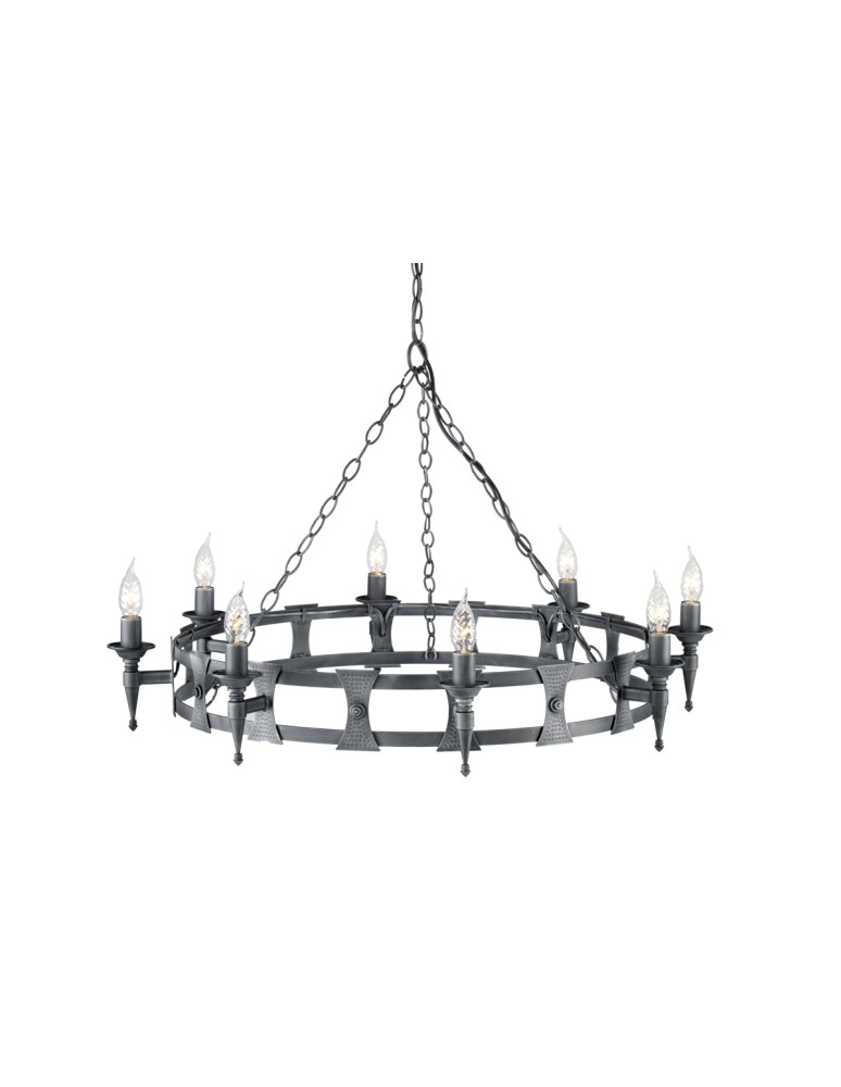 Rustic chandeliers - Elstead Lighting Interior Pendant SAXON 8x60W E14 SAX8 BLK/SIL. - product kolory-swiatla.pl 1