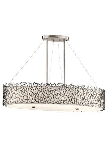 Kichler CORAL OVAL 4x100W E27 Silver KL/SILCORAL/ISLE Pendant.