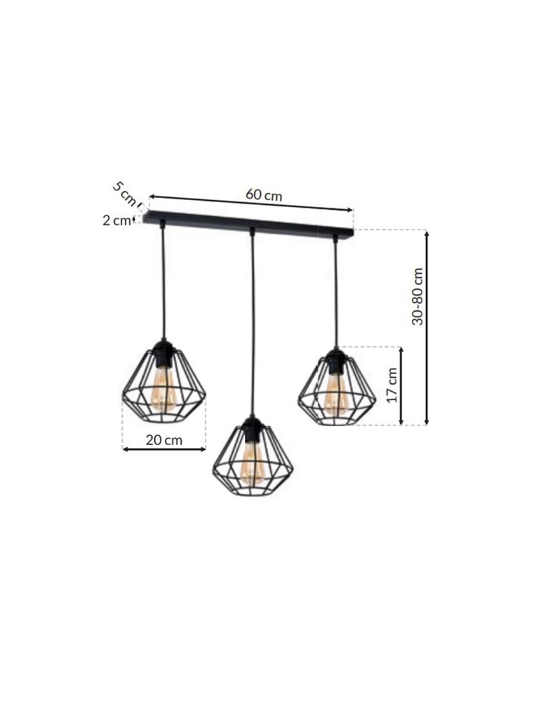 Milagro Lampa wisząca COLIN BLACK 3xE27 MLP4790