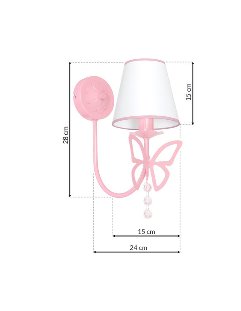 Children's wall lamps - Milagro Wall lamp CHARLOTTE PINK 1xE14 MLP4215 - product kolory-swiatla.pl 10