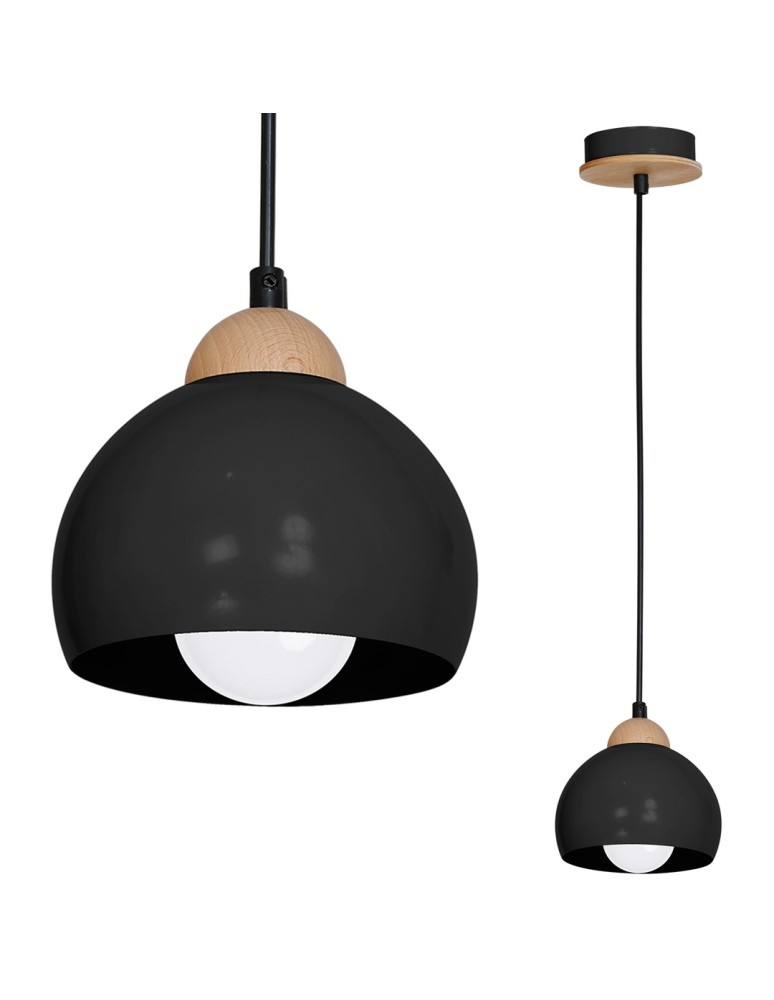 Pendant lamps - Milagro DAMA BLACK 1xE27 pendant lamp MLP6540 - product kolory-swiatla.pl 1