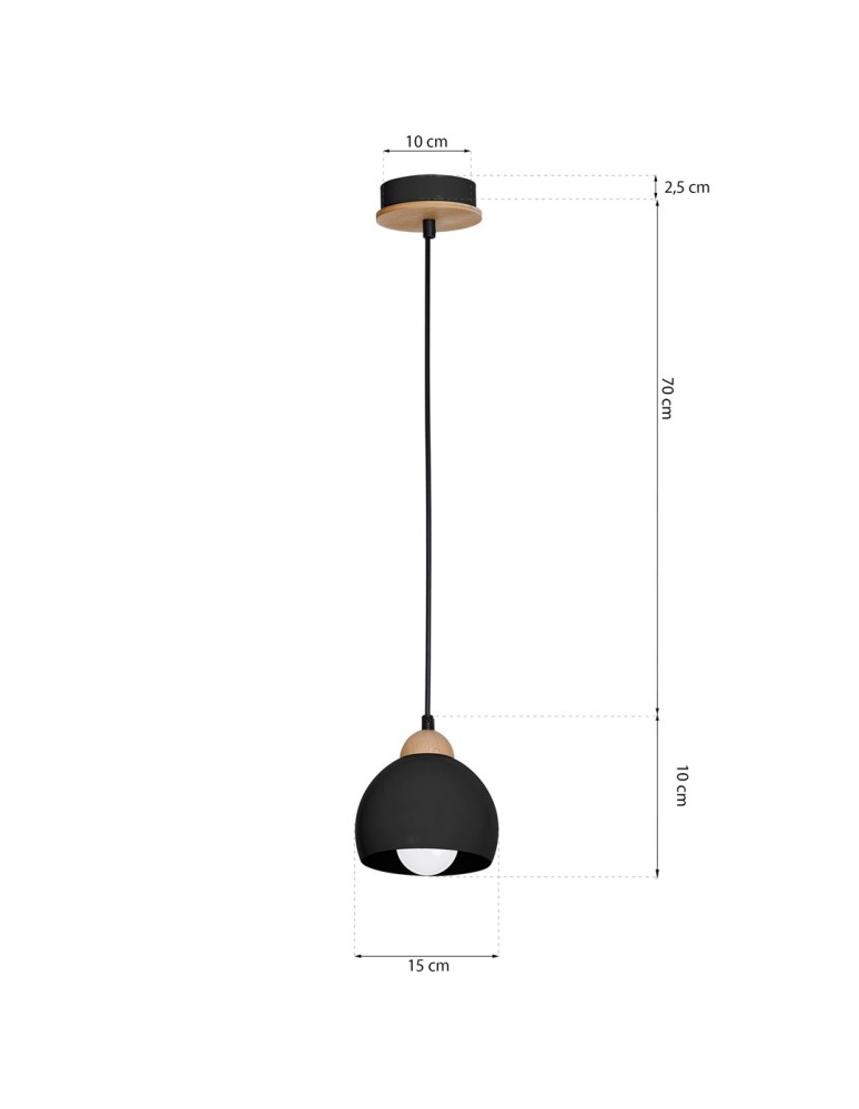 Pendant lamps - Milagro DAMA BLACK 1xE27 pendant lamp MLP6540 - product kolory-swiatla.pl 8