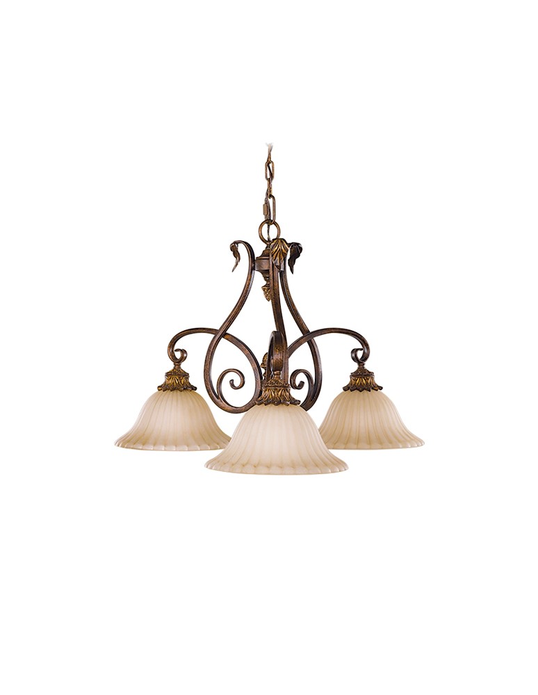 Retro chandeliers - Feiss SONOMA VALLEY 3x60W E27 FE/SONOMAVAL3 Pendant. - product kolory-swiatla.pl 1