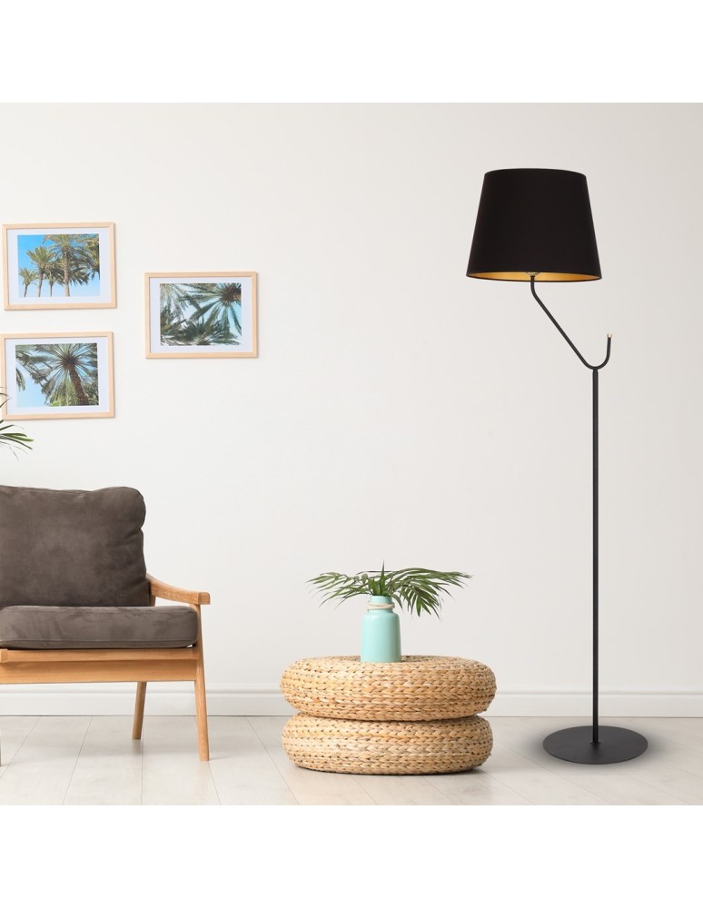 Floor lamps with lampshade - Milagro VICTORIA BLACK 1xE27 standing lamp MLP4915 - product kolory-swiatla.pl 6