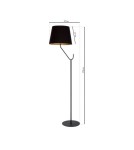 Floor lamps with lampshade - Milagro VICTORIA BLACK 1xE27 standing lamp MLP4915 - product 7