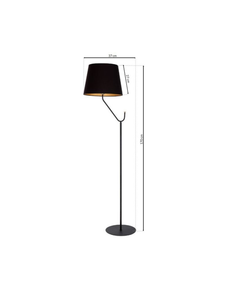 Floor lamps with lampshade - Milagro VICTORIA BLACK 1xE27 standing lamp MLP4915 - product kolory-swiatla.pl 7