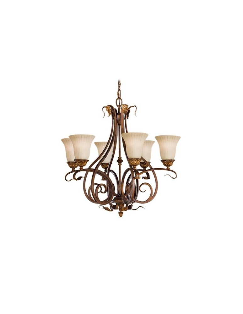 Rustic chandeliers - Feiss SONOMA VALLEY 6x60W E27 FE/SONOMAVAL6 Pendant. - product kolory-swiatla.pl 1