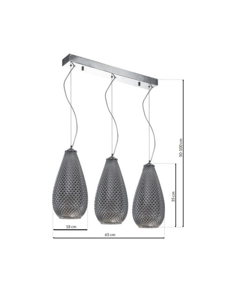 Pendant lamps - Milagro PETRA 3xE27 pendant lamp ML5481 - product kolory-swiatla.pl 7
