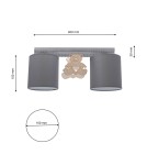 Children's ceiling lamps - Milagro ceiling lamp teddy bear 2xE27 MLP4964 - product 10