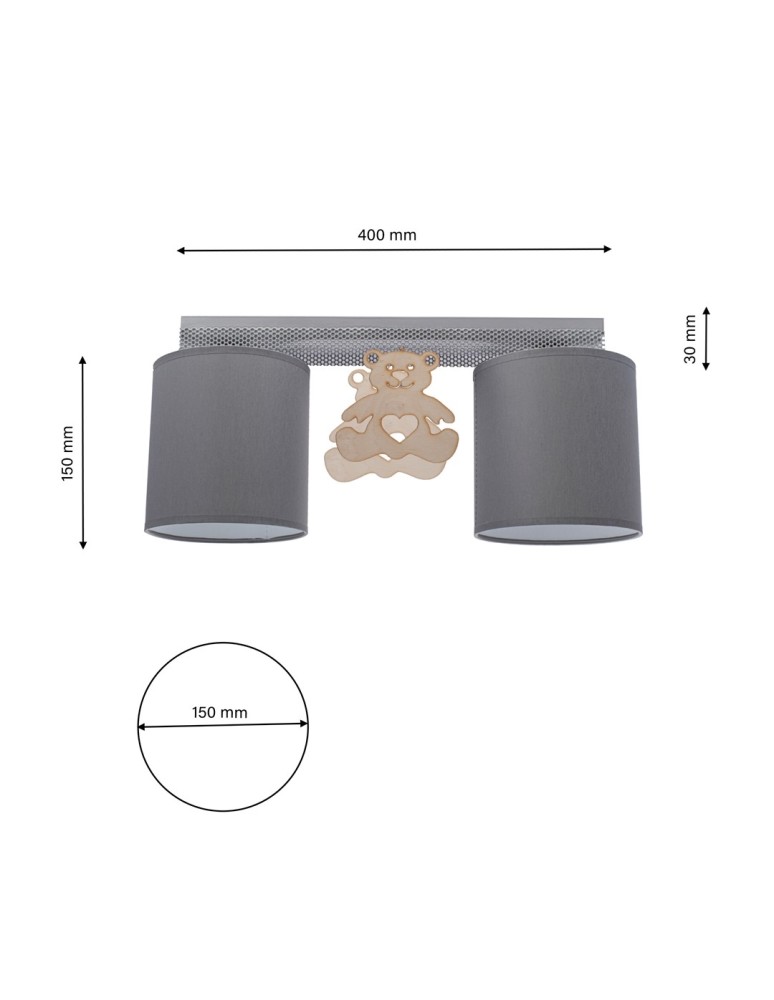 Children's ceiling lamps - Milagro ceiling lamp teddy bear 2xE27 MLP4964 - product kolory-swiatla.pl 10