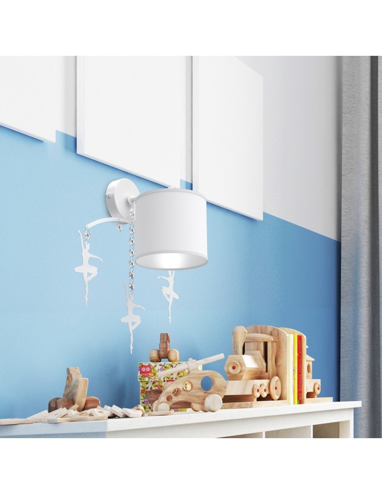 Children's wall lamps - Milagro Wall lamp BALETNICA WHITE 1xE27 MLP4966 - product kolory-swiatla.pl 3