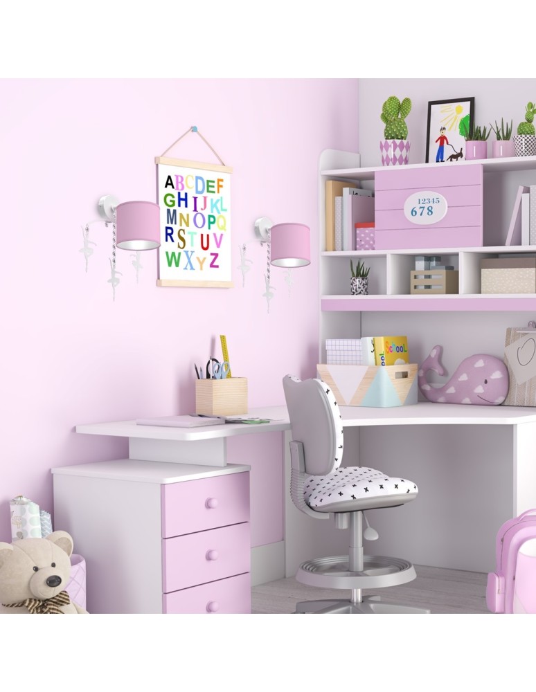 Children's wall lamps - Milagro Wall lamp BALETNICA PINK 1xE27 MLP4971 - product kolory-swiatla.pl 6