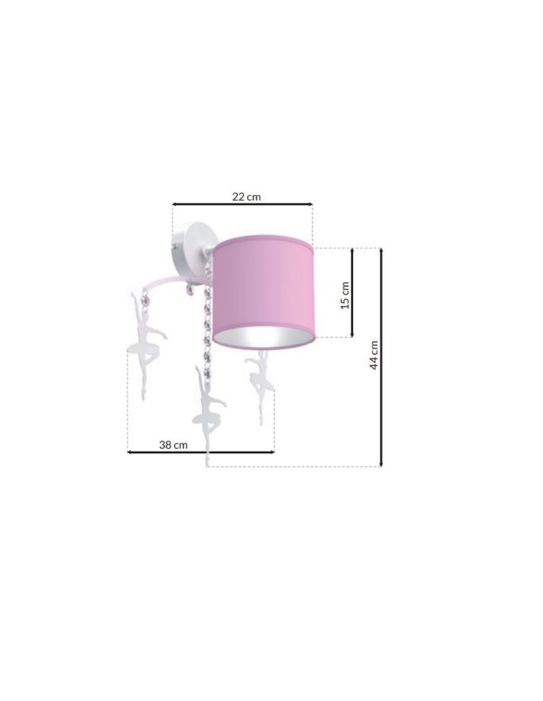 Children's wall lamps - Milagro Wall lamp BALETNICA PINK 1xE27 MLP4971 - product kolory-swiatla.pl 7