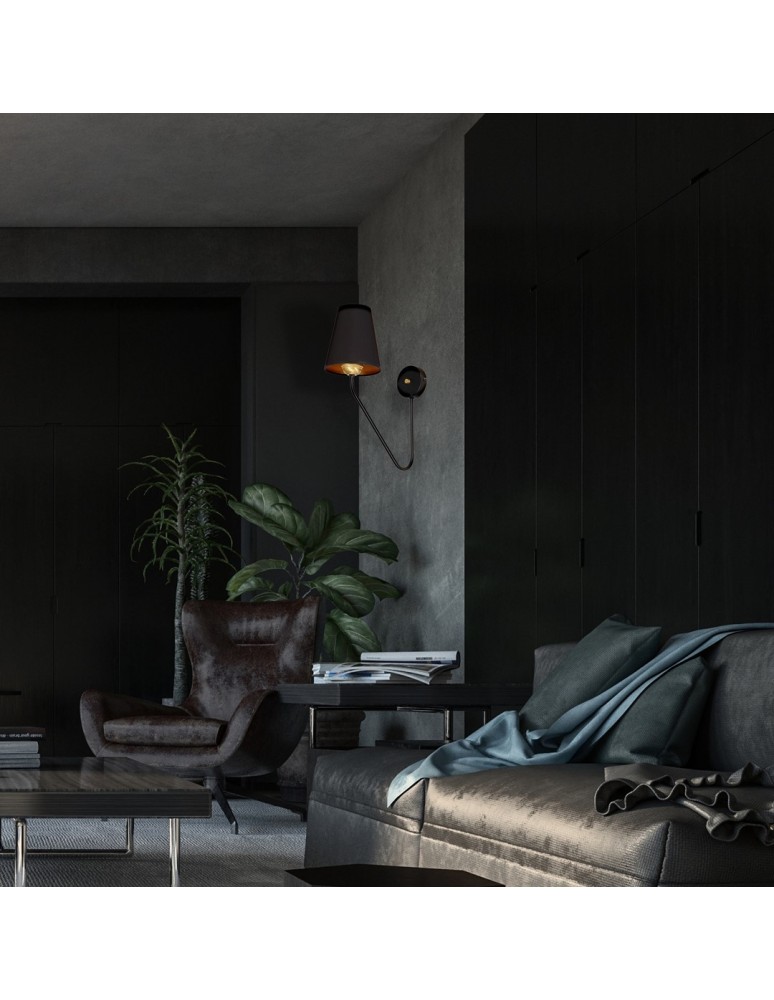 Wall lamps with lampshade - Milagro Wall lamp VICTORIA BLACK 1xE27 MLP4911 - product kolory-swiatla.pl 4