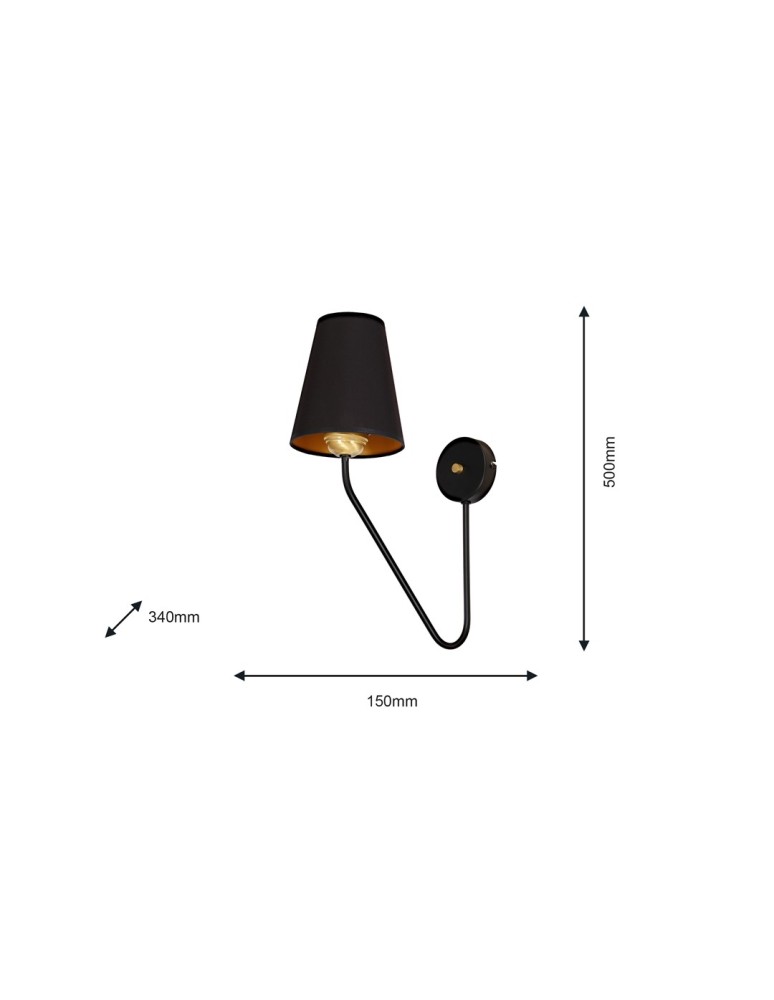 Wall lamps with lampshade - Milagro Wall lamp VICTORIA BLACK 1xE27 MLP4911 - product kolory-swiatla.pl 5