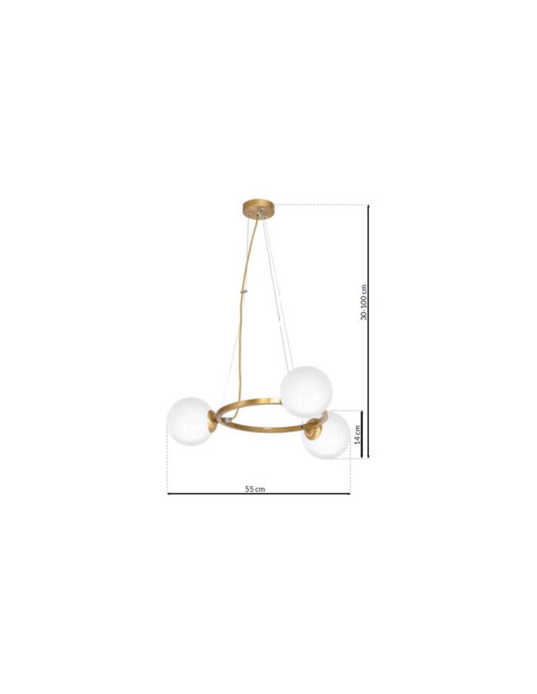 Pendant lamps spheres - Milagro VIENNA 3xE14 pendant lamp MLP5576 - product kolory-swiatla.pl 9