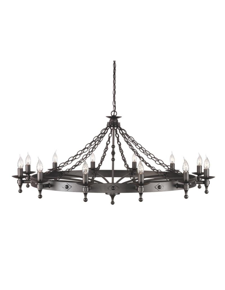 Rustic chandeliers - Elstead Lighting Interior Pendant WARWICK 12x60W E14 WR12 GRAPHITE - product kolory-swiatla.pl 1