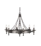 Rustic chandeliers - Elstead Lighting Interior Pendant WARWICK 6x60W E14 WR6 GRAPHITE - product 1