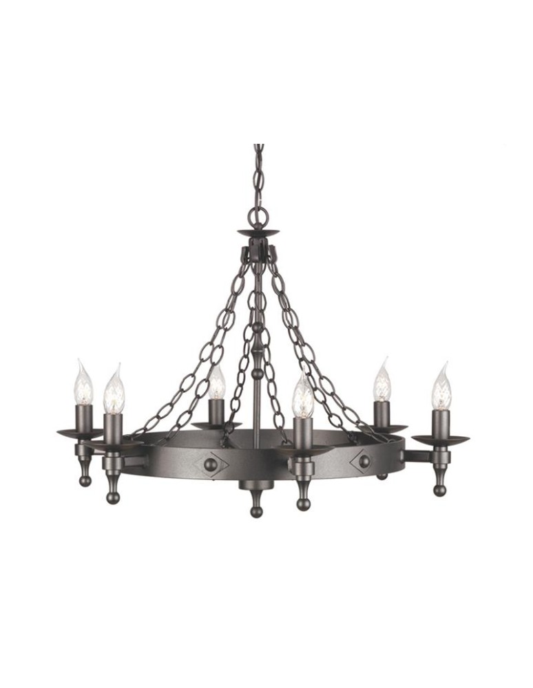 Rustic chandeliers - Elstead Lighting Interior Pendant WARWICK 6x60W E14 WR6 GRAPHITE - product kolory-swiatla.pl 1