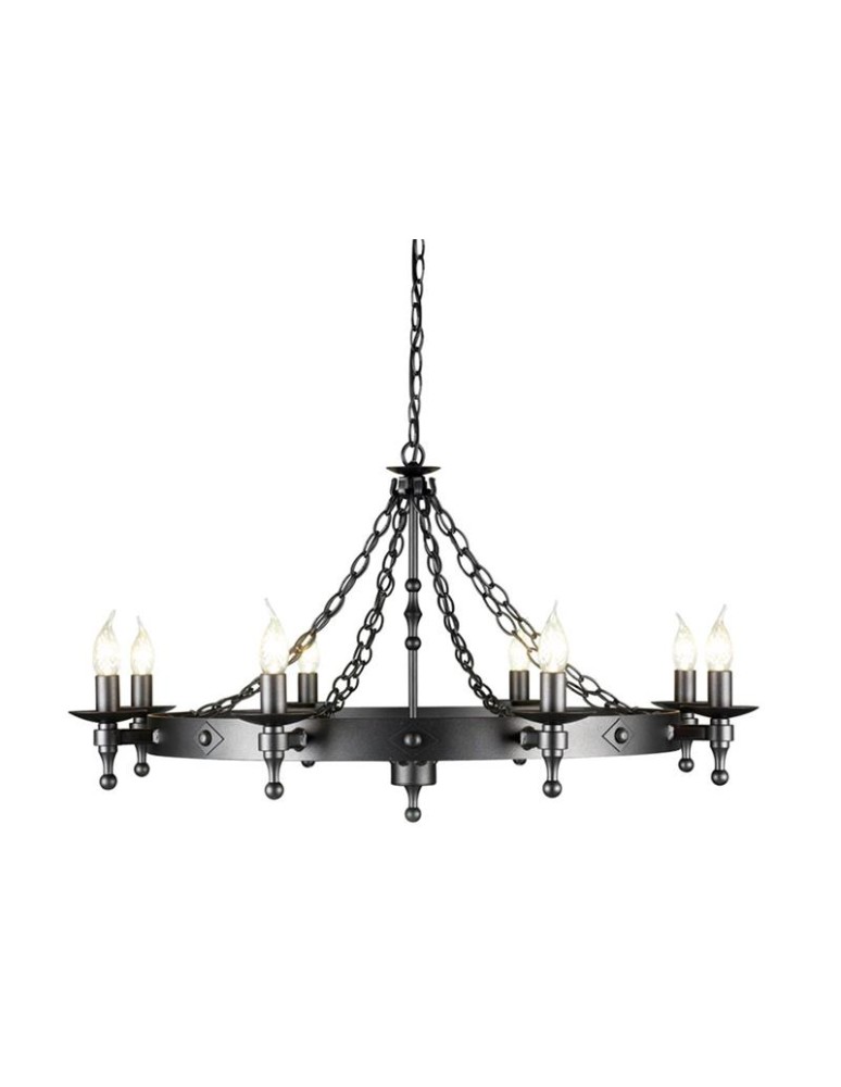 Rustic chandeliers - Elstead Lighting Interior Pendant WARWICK 8x60W E14 WR8 GRAPHITE - product kolory-swiatla.pl 1