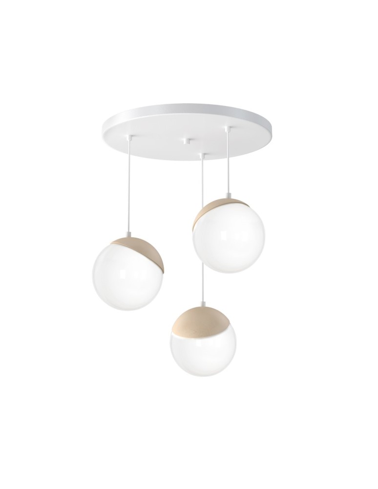 Pendant lamps - Milagro SFERA WOOD 3xE14 pendant lamp MLP5425 - product kolory-swiatla.pl 1