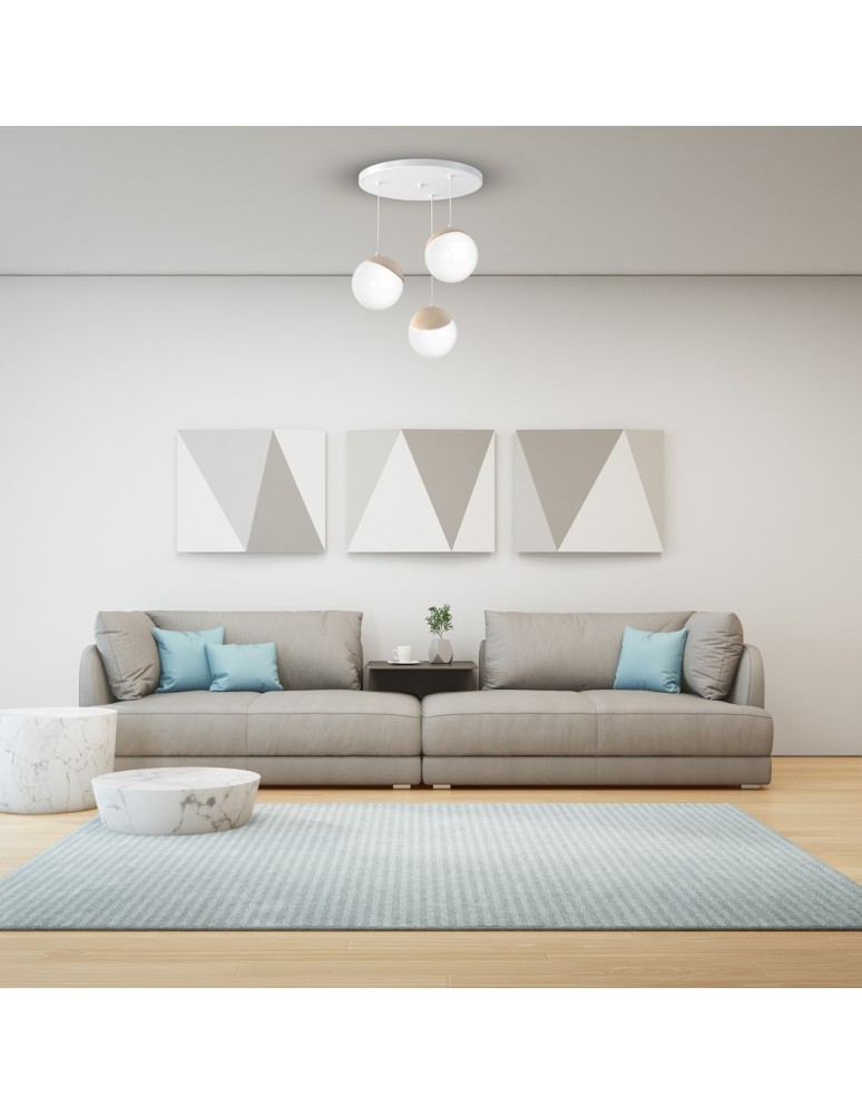Pendant lamps - Milagro SFERA WOOD 3xE14 pendant lamp MLP5425 - product kolory-swiatla.pl 4