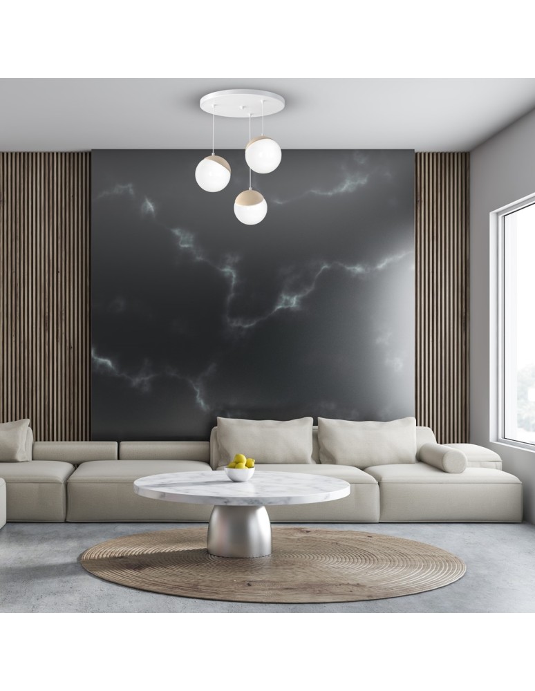 Pendant lamps - Milagro SFERA WOOD 3xE14 pendant lamp MLP5425 - product kolory-swiatla.pl 5