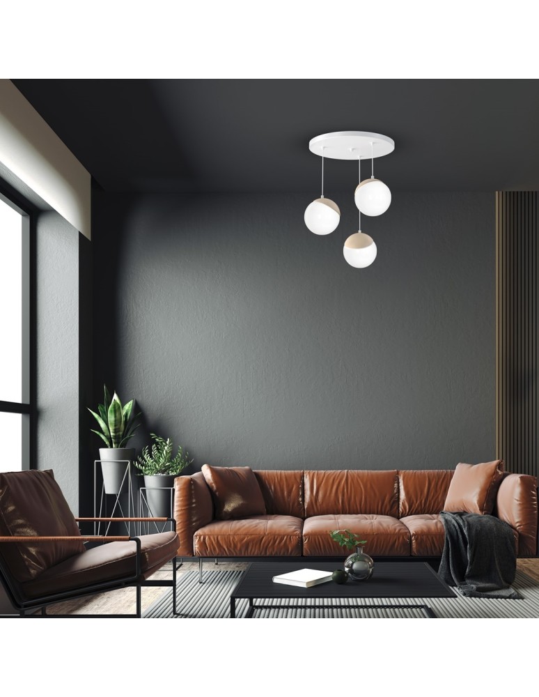 Pendant lamps - Milagro SFERA WOOD 3xE14 pendant lamp MLP5425 - product kolory-swiatla.pl 6
