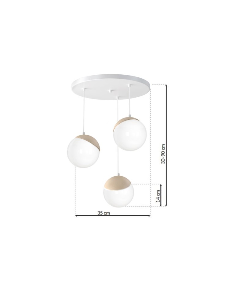 Pendant lamps - Milagro SFERA WOOD 3xE14 pendant lamp MLP5425 - product kolory-swiatla.pl 7