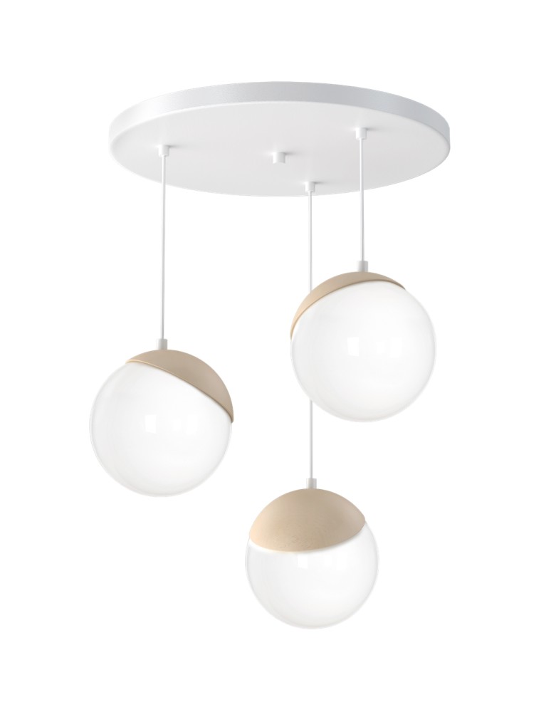 Pendant lamps - Milagro SFERA WOOD 3xE14 pendant lamp MLP5425 - product kolory-swiatla.pl 8