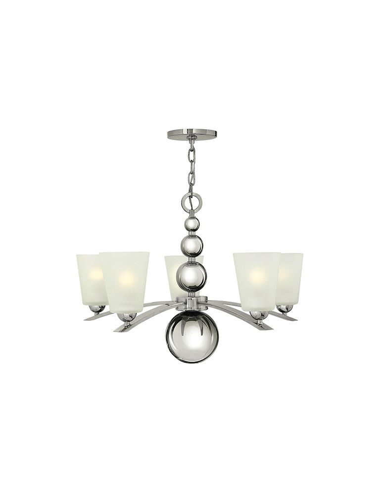 Modern chandeliers - Hinkley ZELDA 5x60W E27 HK/ZELDA5 PN Pendant. - product kolory-swiatla.pl 1
