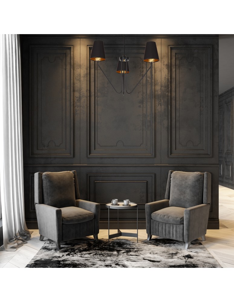 Black chandeliers - Milagro Chandelier VICTORIA BLACK 3xE27 MLP4912 - product kolory-swiatla.pl 5