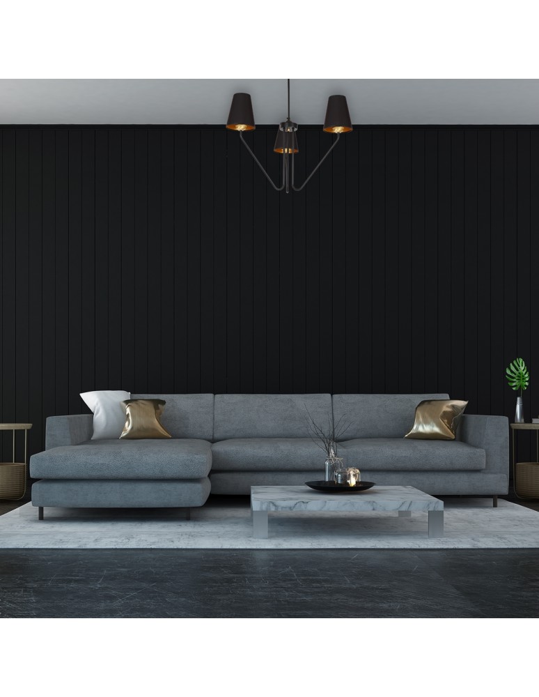 Black chandeliers - Milagro Chandelier VICTORIA BLACK 3xE27 MLP4912 - product kolory-swiatla.pl 6