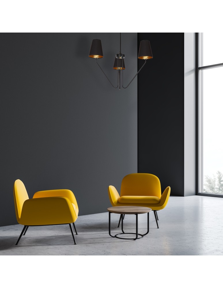 Black chandeliers - Milagro Chandelier VICTORIA BLACK 3xE27 MLP4912 - product kolory-swiatla.pl 7