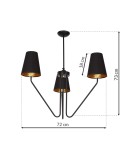 Black chandeliers - Milagro Chandelier VICTORIA BLACK 3xE27 MLP4912 - product 9