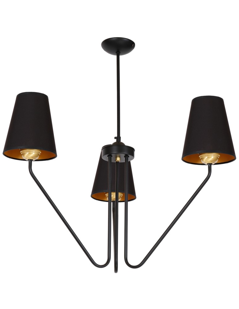 Black chandeliers - Milagro Chandelier VICTORIA BLACK 3xE27 MLP4912 - product kolory-swiatla.pl 11